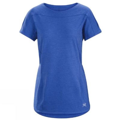 Camisa Arc'teryx Taema Crew Manga Corta Mujer Azules - Chile GUK518623